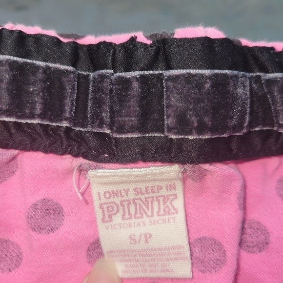 Vintage Y2K Unwrap Me Pajama Lounge  Pants Pink Polka Dot Sz: S Drawstri… - Picture 9 of 9
